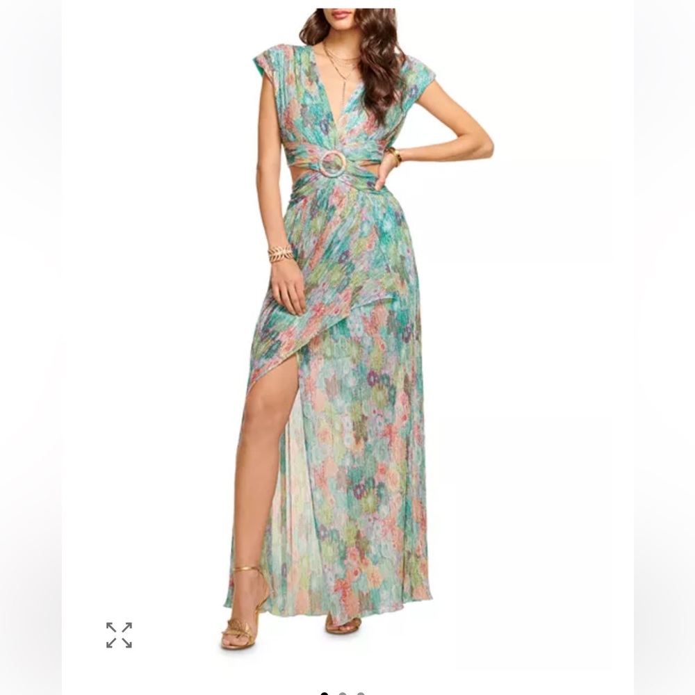 Ramy Brook Genesis Foil Cutout Gown